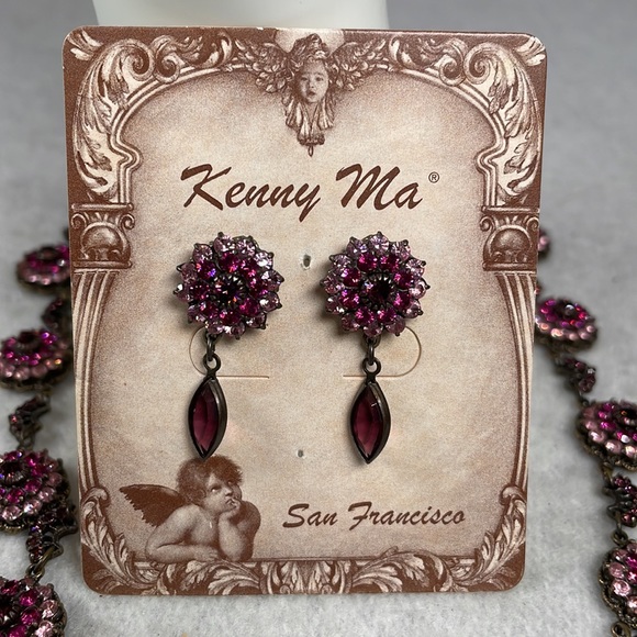 Kenny Ma Vintage Style Necklace and Earrings Set Swarovski Crystals - Picture 4 of 6